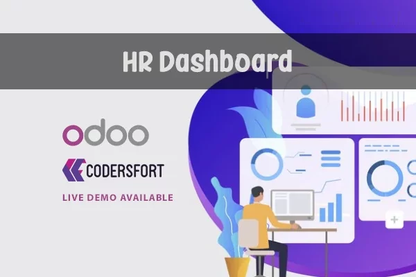 Odoo HR dashboard showing employee details, attendance, and leave metrics.