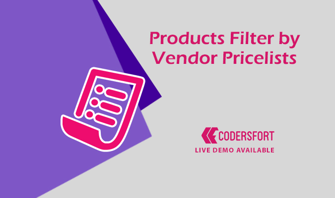 Odoo Products Filter By Vendor Pricelists
